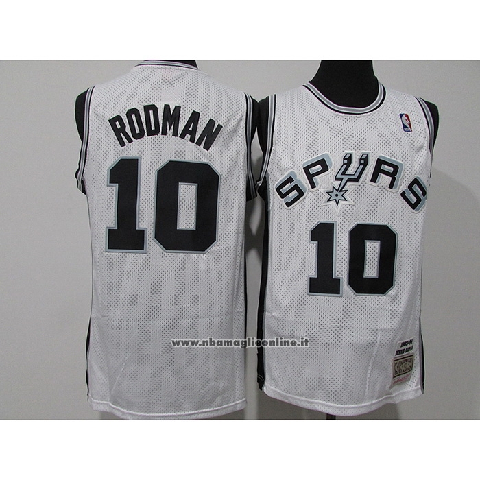 Maglia San Antonio Spurs Dennis Rodman #10 Mitchell & Ness 1983-84 bianco